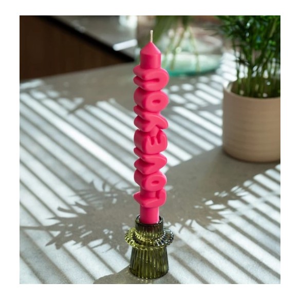 CandleHand Taper ""Love You"", Pink