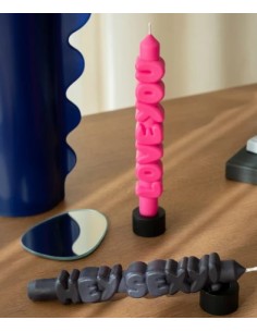 CandleHand Taper SET ""Love 1"", Pink - Black