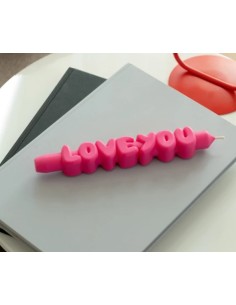 CandleHand Taper SET ""Love 1"", Pink - Black 2