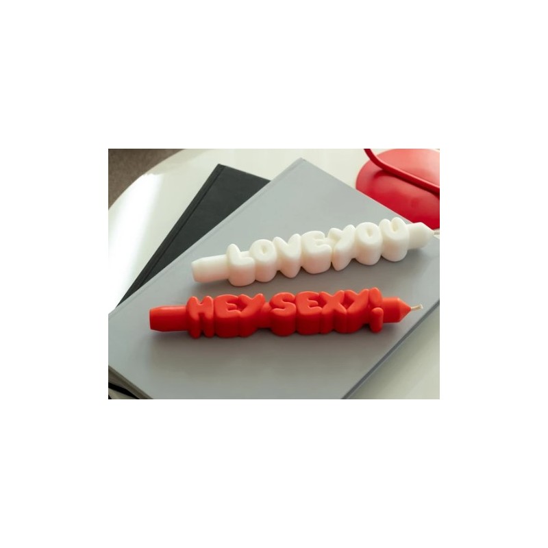 CandleHand Taper SET ""Love 2"", White - Orange