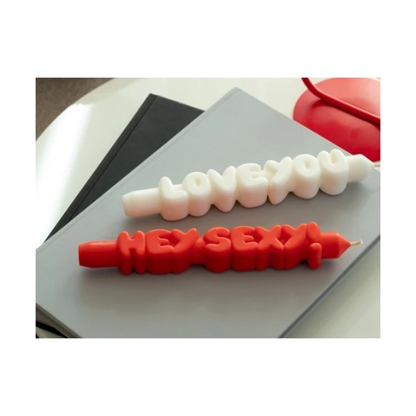 CandleHand Taper SET ""Love 2"", White - Orange