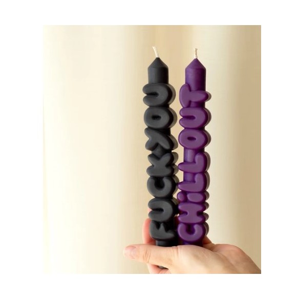 CandleHand Taper SET ""Bold 2"", Black - Indigo