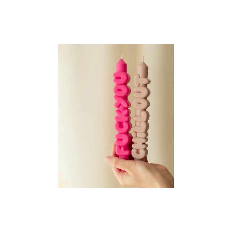 CandleHand Taper SET ""Bold 1"", Pink - Cream