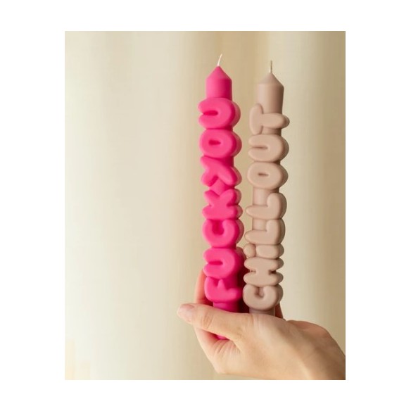 CandleHand Taper SET ""Bold 1"", Pink - Cream