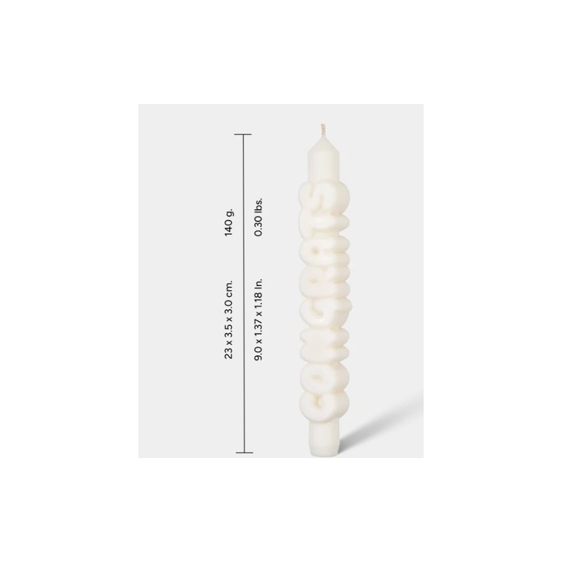 CandleHand Taper SET ""Happy Bday 1"", Olive - Whi