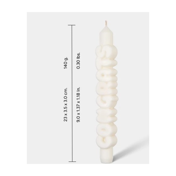 CandleHand Taper SET ""Happy Bday 1"", Olive - Whi