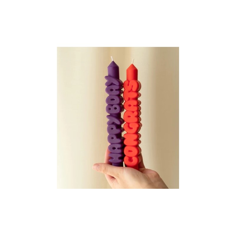 CandleHand Taper SET ""Happy Bday 2"", Indigo - Or