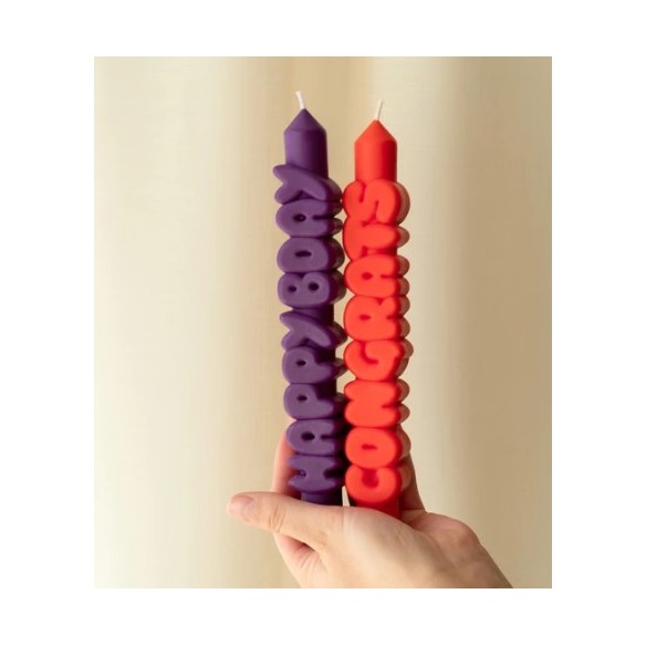 CandleHand Taper SET ""Happy Bday 2"", Indigo - Or