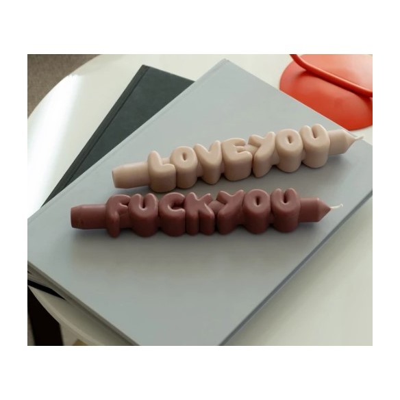 CandleHand Taper SET ""Confrotational 2"", Mocha -