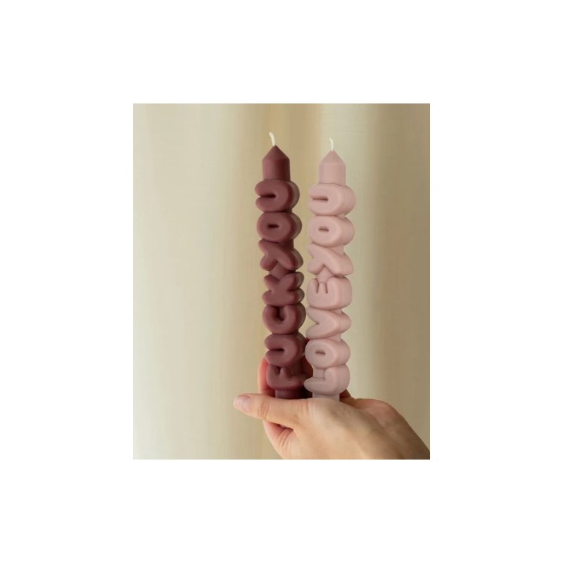 CandleHand Taper SET ""Confrotational 2"", Mocha -