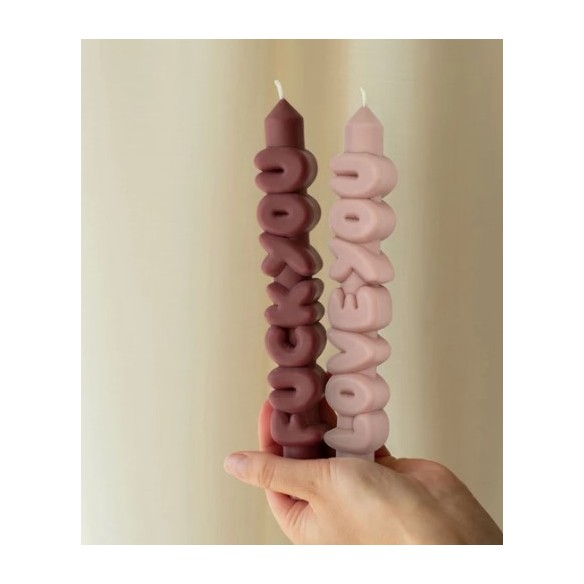 CandleHand Taper SET ""Confrotational 2"", Mocha -