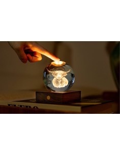 AMBER CRYSTAL LIGHT, 3D laser Highland Cow 2