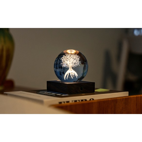 AMBER CRYSTAL LIGHT, 3D laser Tree of Life