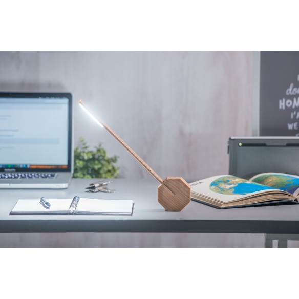 OCTAGON ONE RECHARGEABLE DESK LIGHT, Maple