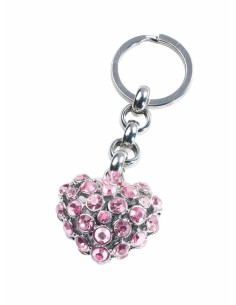 PORTACHIAVE A CUORE ROSA con cristalli Swarovsky
