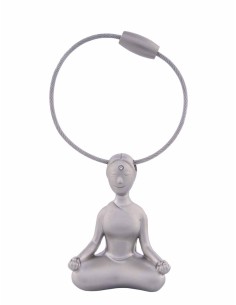 YOGA LADY, KEYRING, SILVER