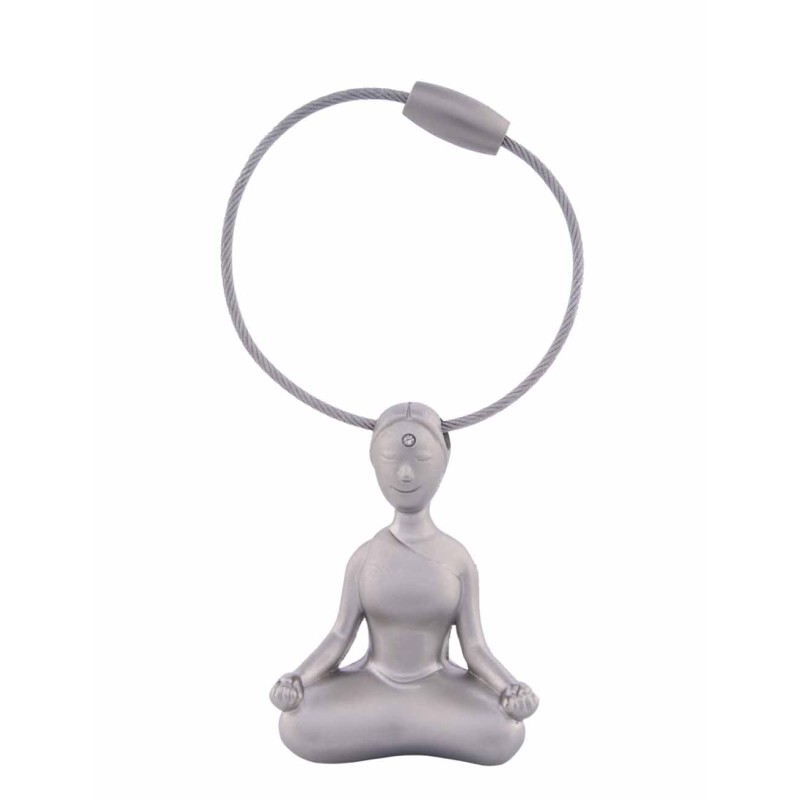 YOGA LADY, KEYRING, SILVER