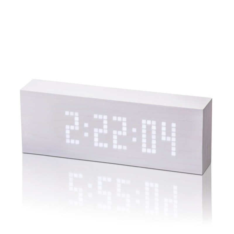 MESSAGE CLICK CLOCK, White / White Led