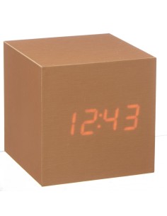 CUBE CLICK  CLOCK, Copper / Red Led 2