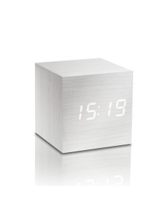 CUBE CLICK  CLOCK, White / White Led