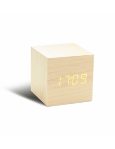 CUBE CLICK  CLOCK, Maple / Orange Led