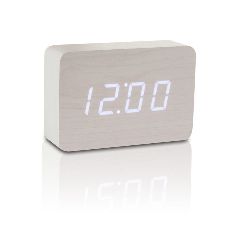 BRICK CLICK CLOCK, White / White Led