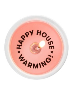 Candela con messaggio Happy House Warming 