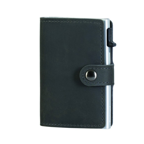 PORTA CARTE EAZICARD PELLE, Dark Grey/Silver