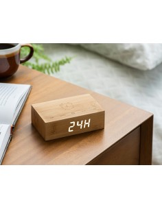 FLIP CLICK CLOCK, natural Bamboo Wood