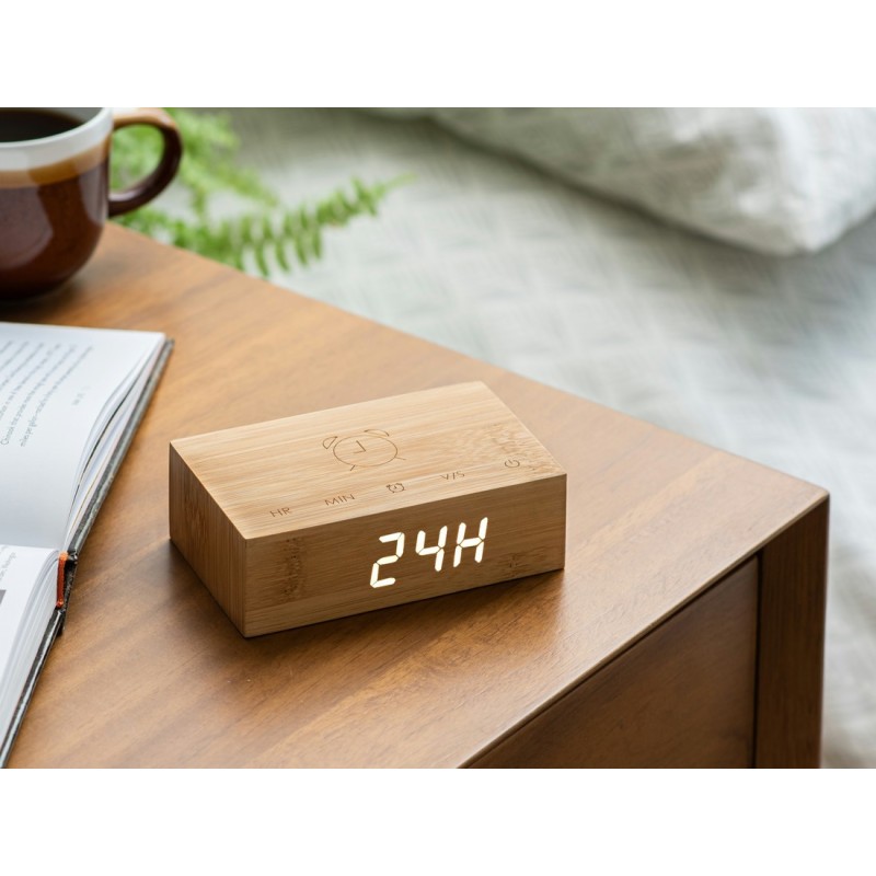 FLIP CLICK CLOCK, natural Bamboo Wood