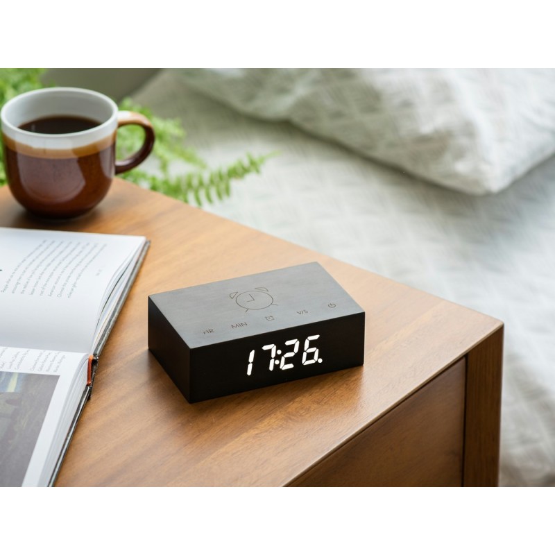 FLIP CLICK CLOCK, Black Wood effect